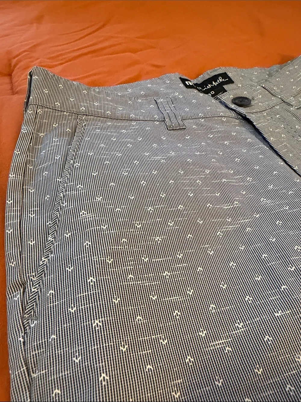 Travis Mathew Light Blue Micro-Print Men’s Flat Front Shorts